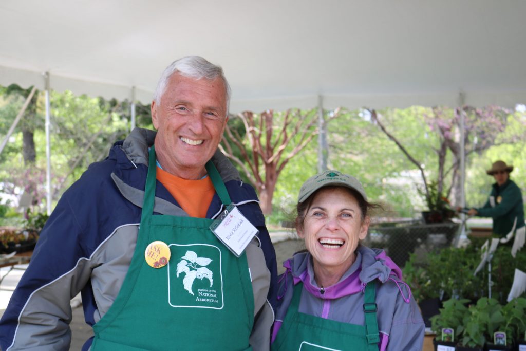 volunteers at the garden fair and plant sale