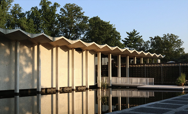 visitor center pond during the sunrise