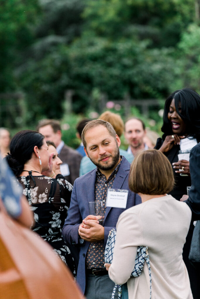 solstice soiree guests at cocktail hour