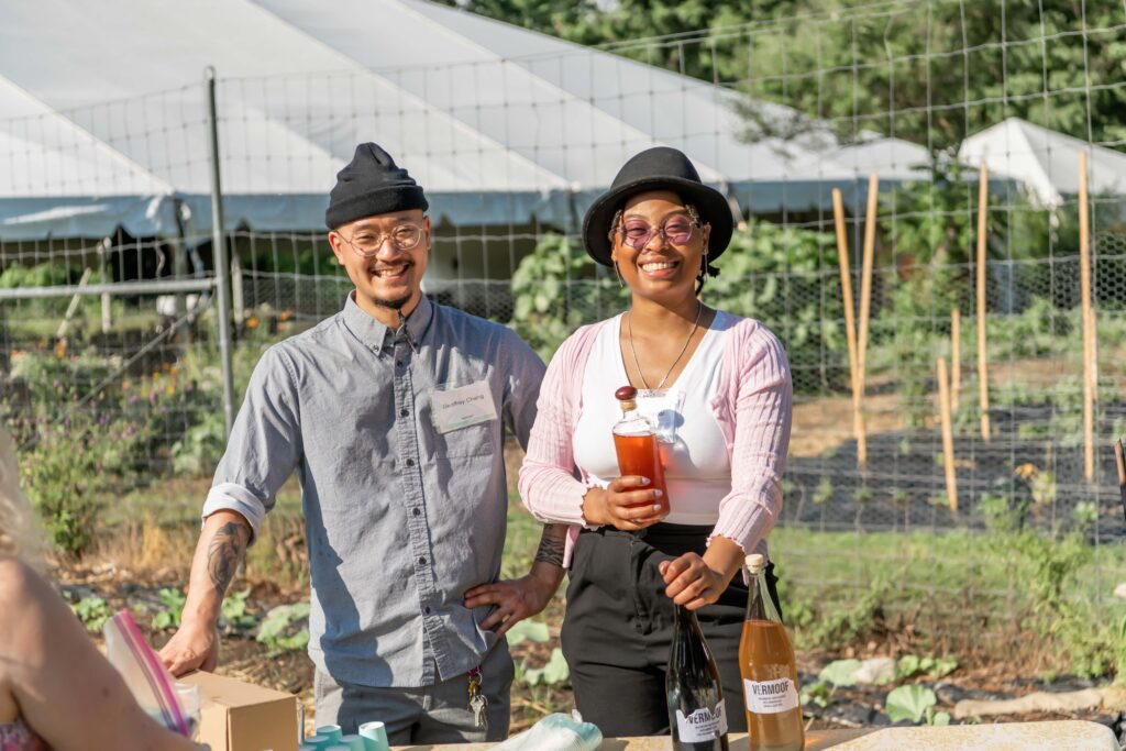 vermouth tasting in the washington youth garden for the 50th anniversary evening benefit