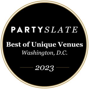 partyslate best of unique venues in washington dc 2023 badge
