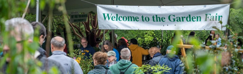entrance into the plant sale tent for fona's garden fair and plant sale