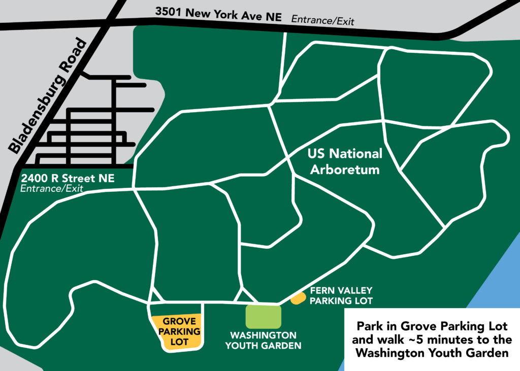 event map for events in the washington youth garden