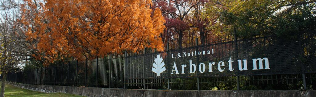 us national arboretum entrance sign, formatted as a newsletter banner