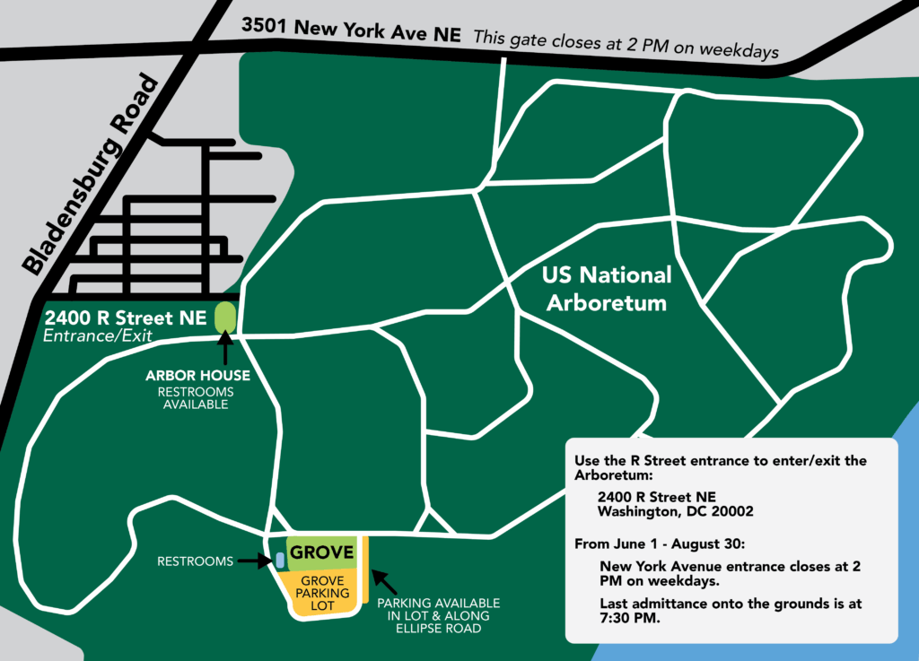 illustrated map of the Arboretums for dog days of summer pup-up event