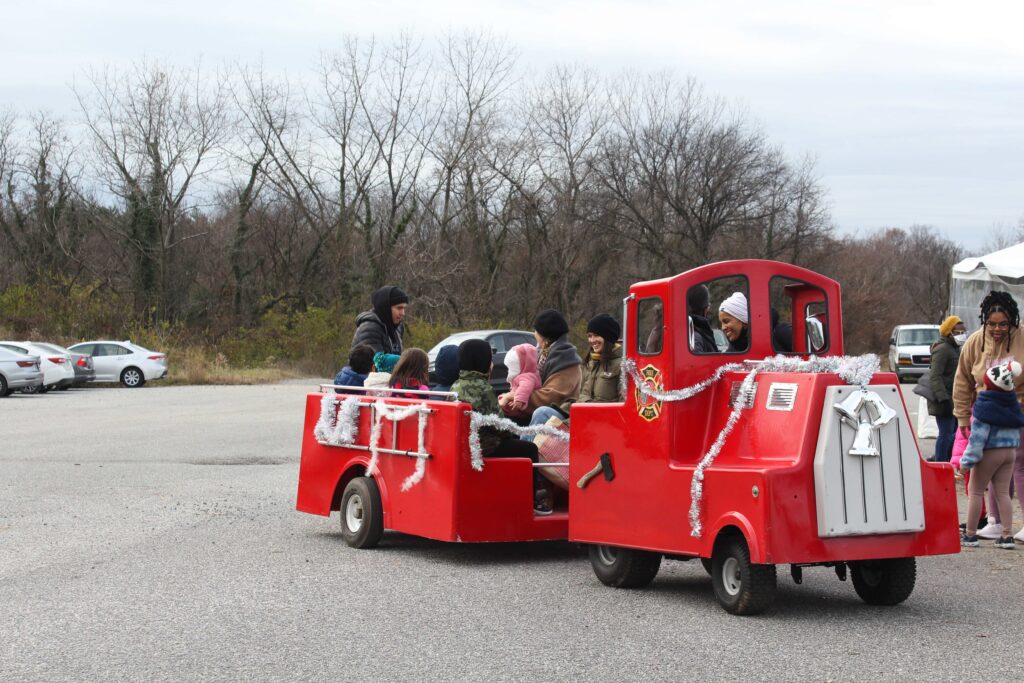 holiday train ride during the winter festival