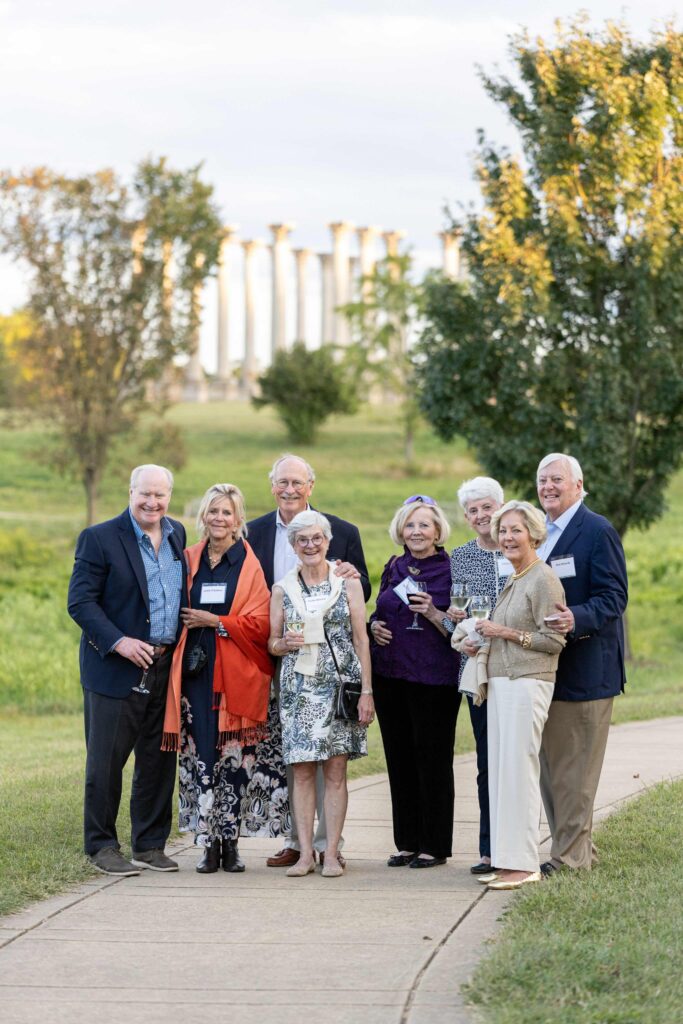 Dinner Under the Stars guests in front of the capitol columns